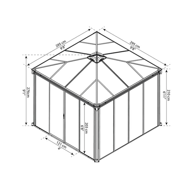 Innbyggingssett for Canopia Palermo 3000 – 10 ft. x 10 ft.