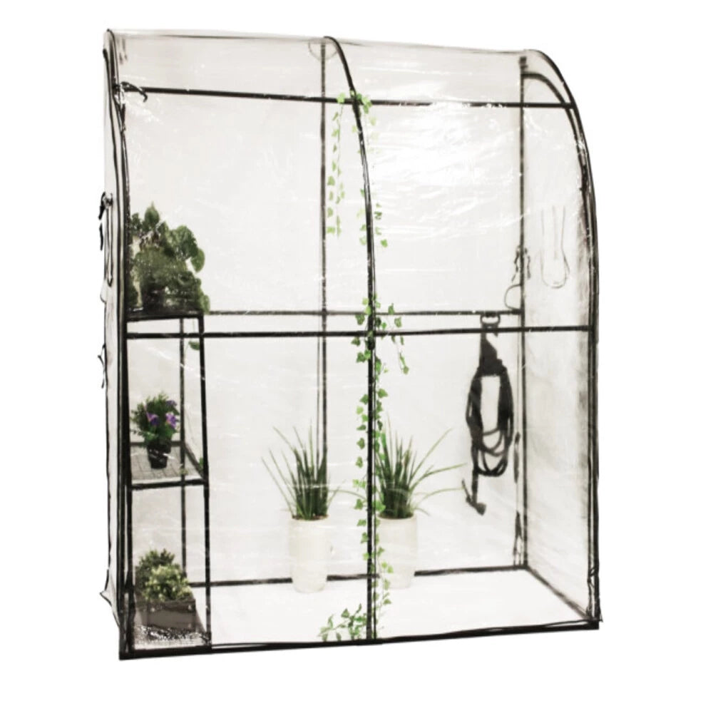 Vegghengt drivhus i plast – 215 x 100 x 200 cm