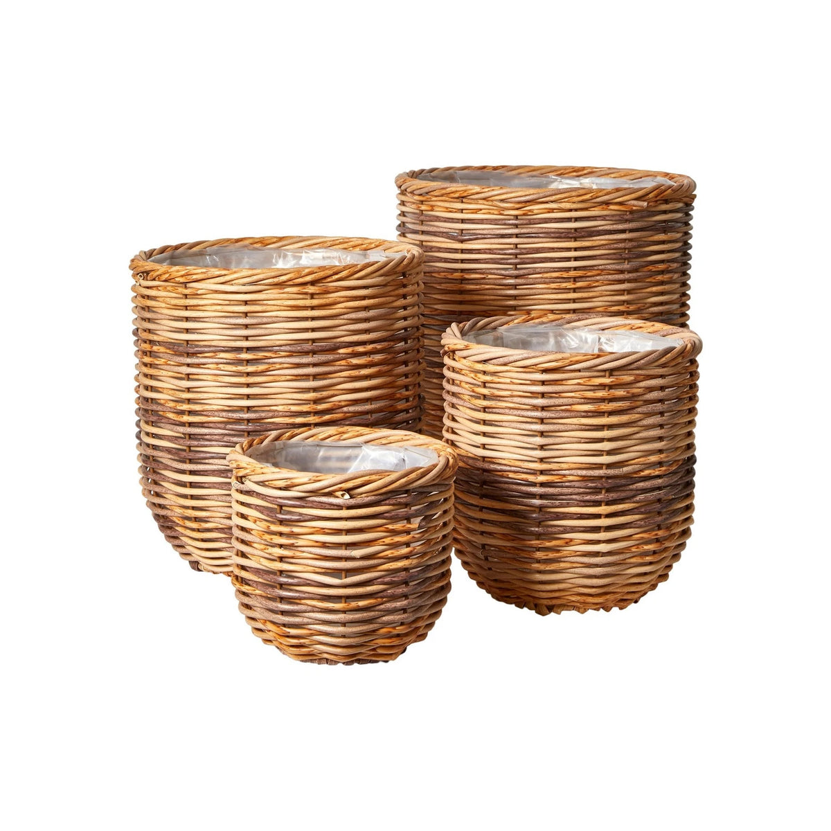 Woven Basket Set of 4 - Natural/Light Brown