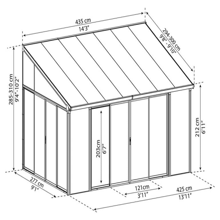 SanRemo vinterhage 3 x 4.25 m – grå