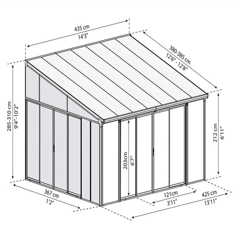 SanRemo vinterhage 4 x 4.25 m – hvit