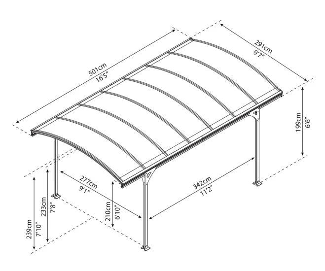 Carport Vitoria 5000 – grå