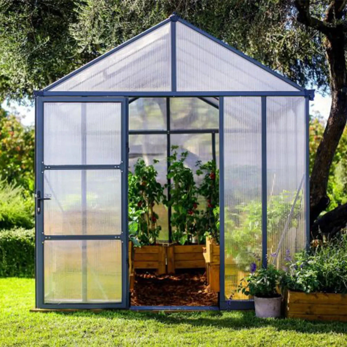Drivhuset Glory 8×12 ft. – grått