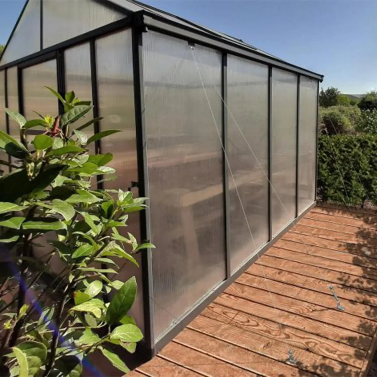 Glory-drivhus – grått – 12.2 m²