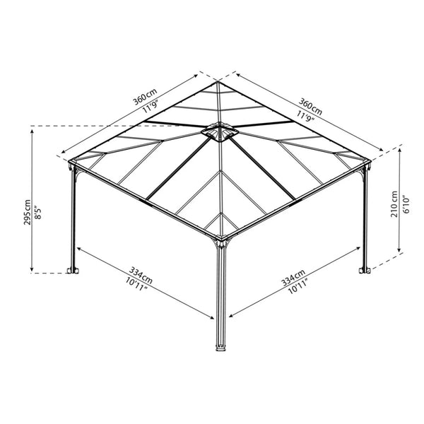 Palermo 3600 12 ft. x 12 ft. lysthus