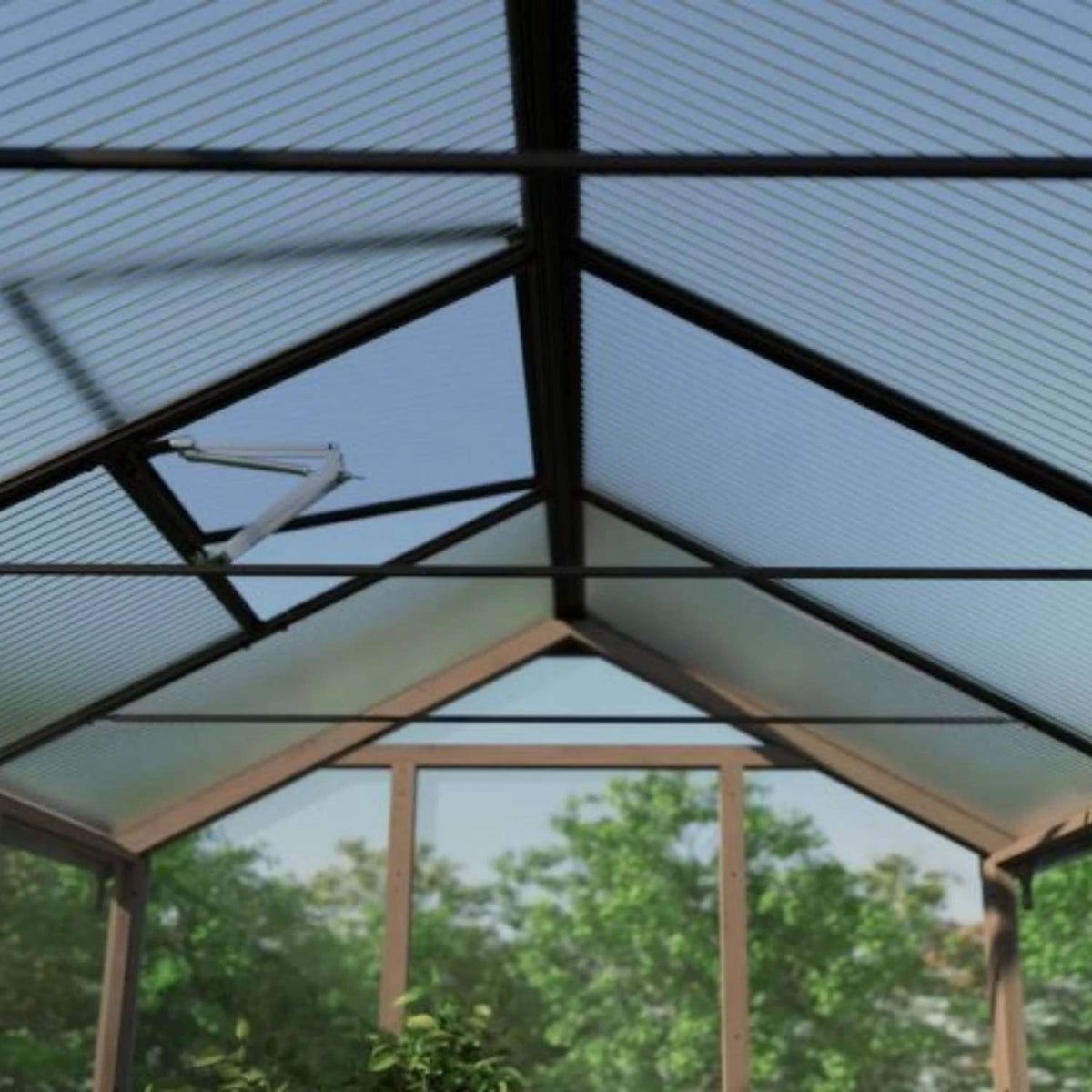 Greenhouse Kit Natura Cedar Wood 8 ft. x 12 ft. - Clear polycarbonate panels