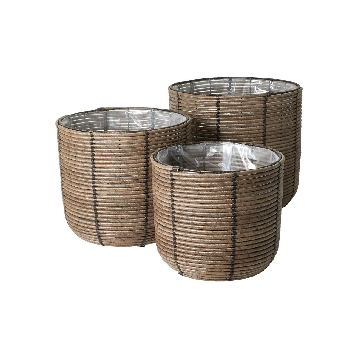 Rattan Basket Set of 3 - Brown