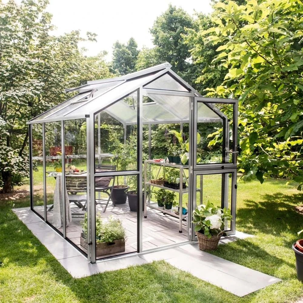 Drivhus Galant III, 4 mm glass + polykarbonat, blank