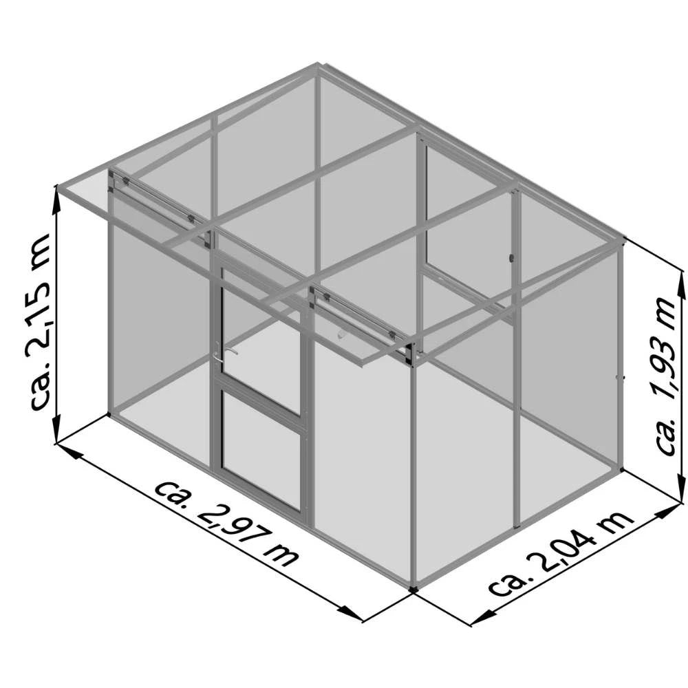 Linea II-drivhus, blankt