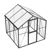 Premium svart drivhus 232 cm – aluminiumsramme med glass og polykarbonat