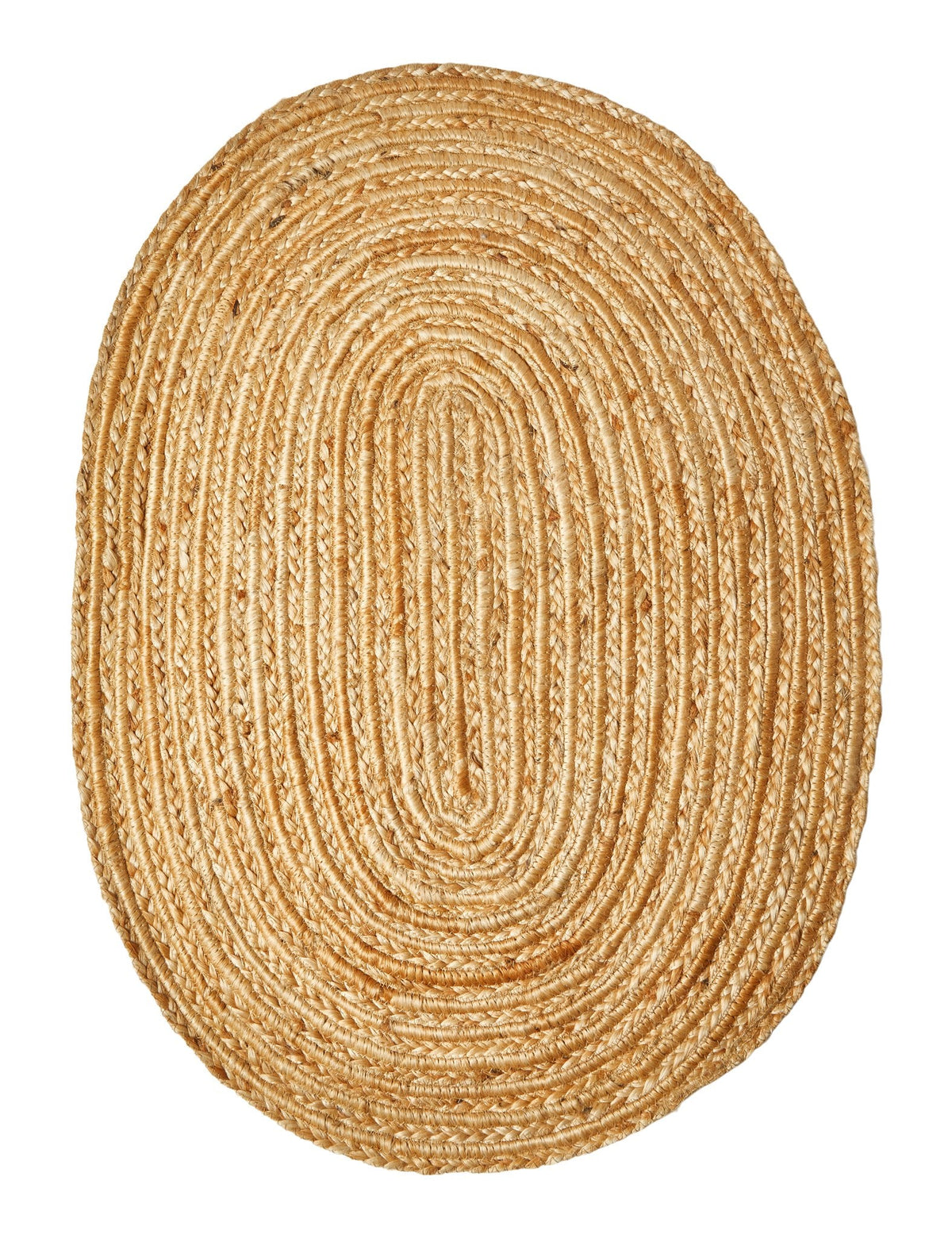 Oval Braided Jute Rug 60 x 90 cm - Natural