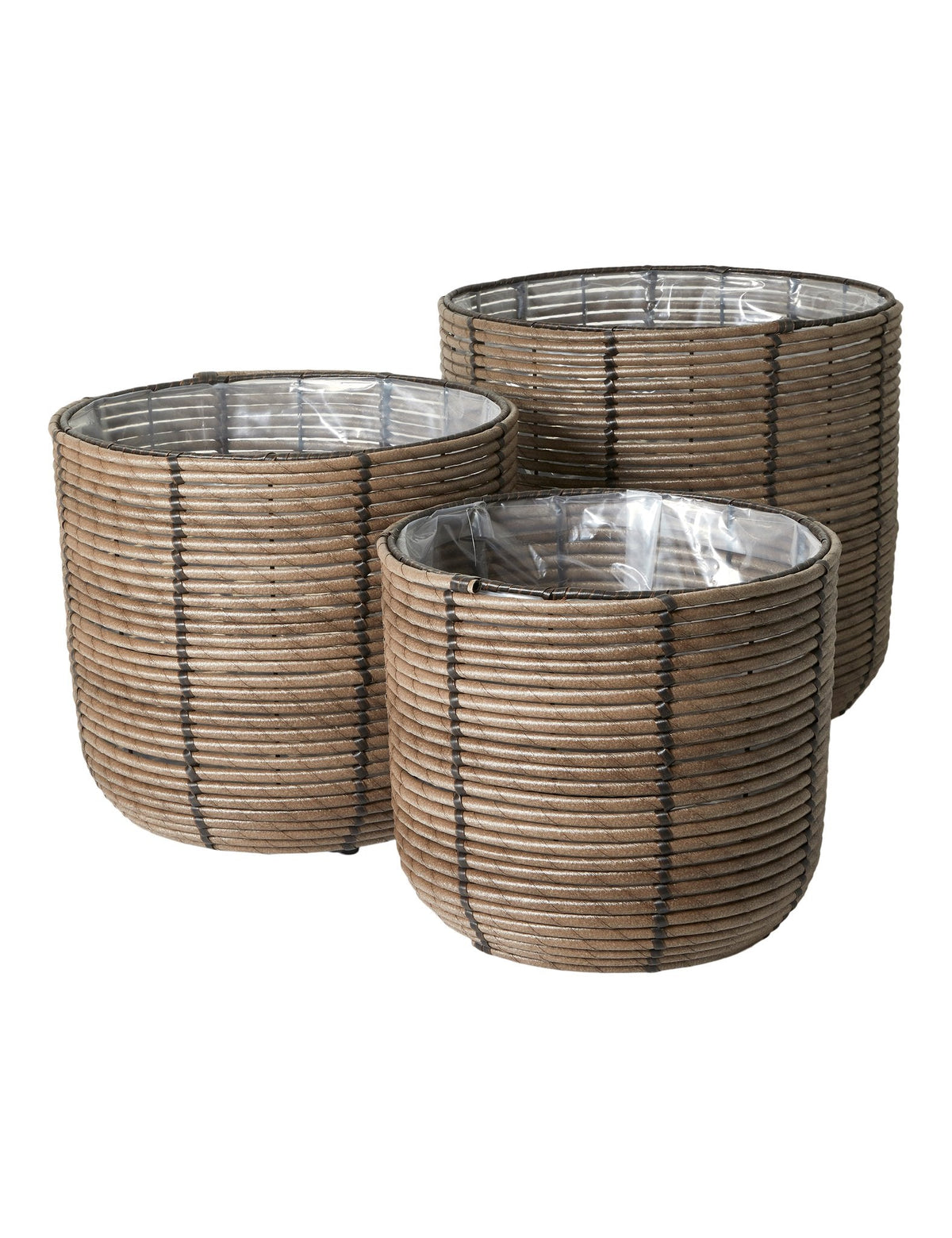 Rattan Basket Set of 3 - Brown